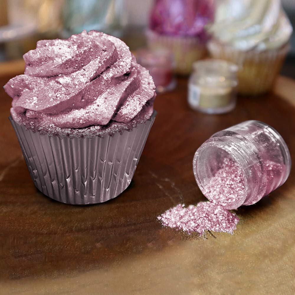 BAKELL Pink Rose Edible Glitter, 25 Grams | TINKER DUST Edible Glitter | KOSHER Certified | 100% Edible Glitter | Cakes, Cupcakes, Cake Pops, Drinks, Dessert Vegan Glitter & Dusts (25g, Pink Rose)