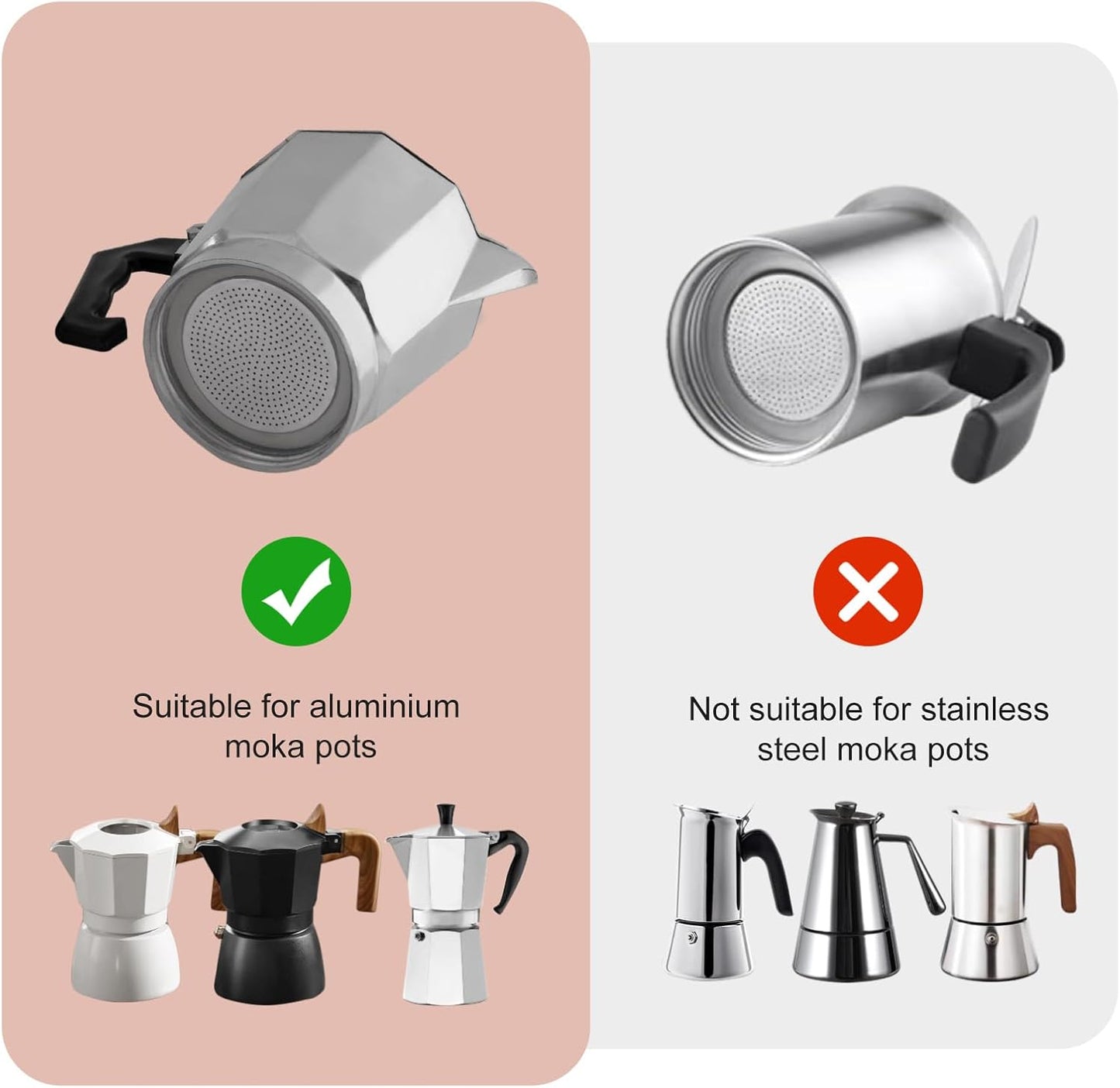 2/3/6/9/12 Cup Gasket & Filter For Stovetop Espresso Coffee Makers, Rubber Seal For Stove Top Coffee Maker Moka Pot, Silicone Gasket Seals, Espresso Machine Replacement Parts(9 cup)