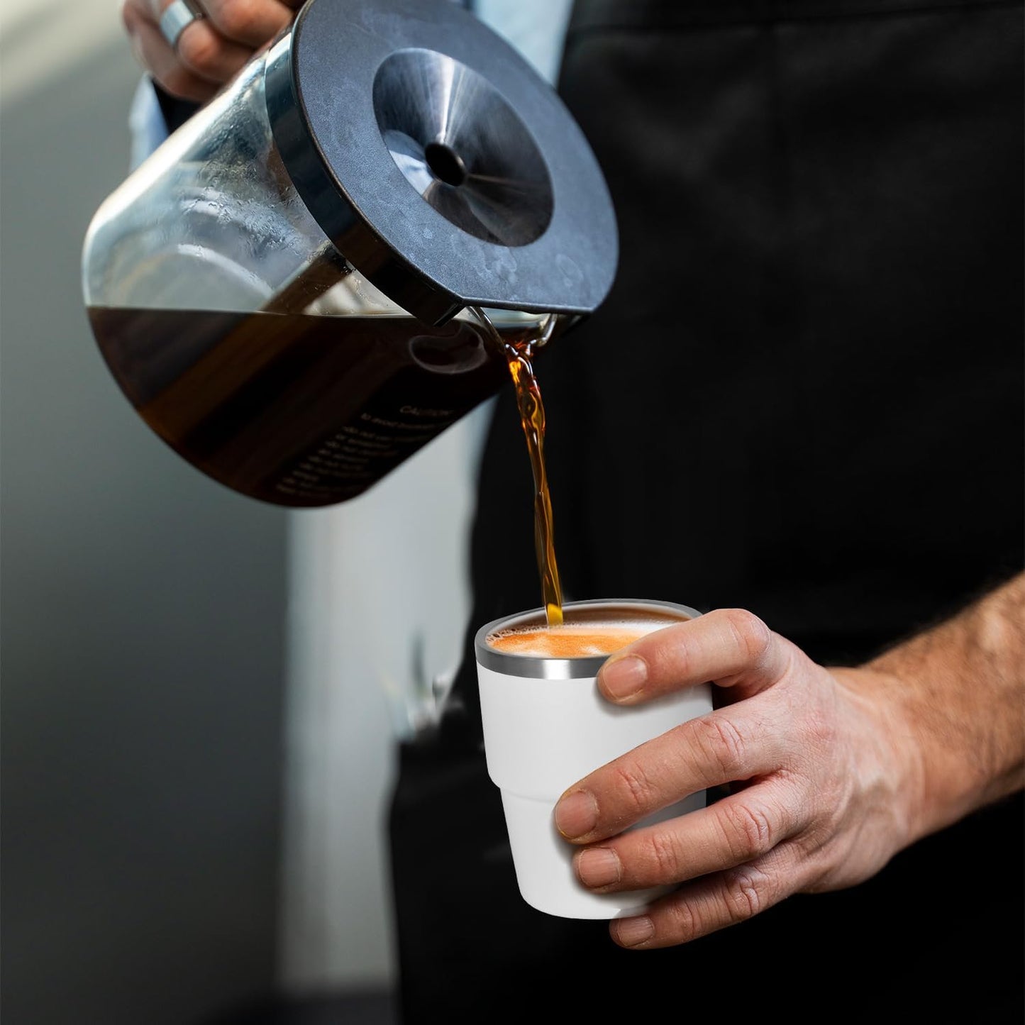 4oz Espresso Cups, Insulated Espresso Cups Set of 2, Expresso Shots Cup, Stainless Steel Shot Glasses for Coffee, Portable Espresso Travel Mug for Camping