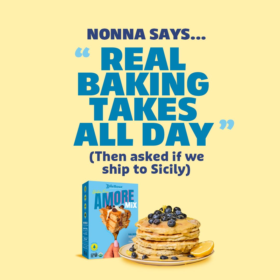 Dilettoso's Organic Gluten-Free Oat Flour Baking Mix | Vanilla | Pancakes, Waffles, Cupcakes, Brownies, and Cookies | 10oz AMORE Mix (2 Boxes)