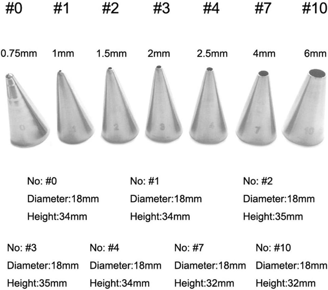 Cake Decorating Set, 7 Pieces Stainless Steel Icing Piping Nozzles Tips Kit - Christmas Holiday Birthday Anniversary Wedding Cupcakes Cakes Cookies Dessert Candy Pastry DIY Making Tools #6