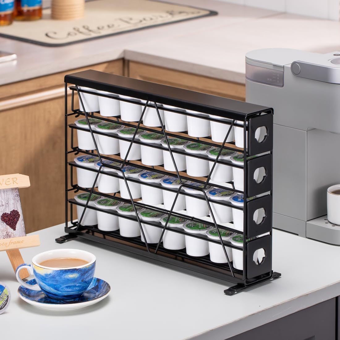 Flagship K Cup Holder for Keurig Pods Coffee Pod Storage 4 Tier K Cup Drawer Organizer for Counter (32 Pods Capacity)