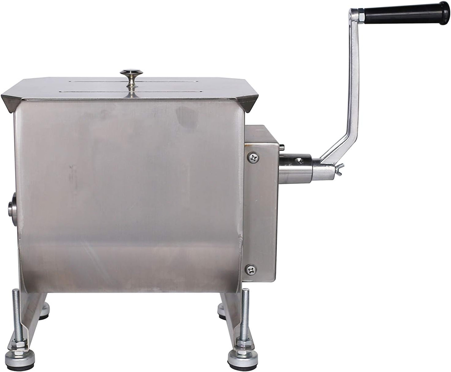 CMI Commercial Tilting Mixer Stainless Steel Manual Meat Mixers with Lid, 20Lb/10L Tilt Tank,(Mixing Maximum 15Lb for Meat),Sausage Mixer Machine Meat Processing Equipment