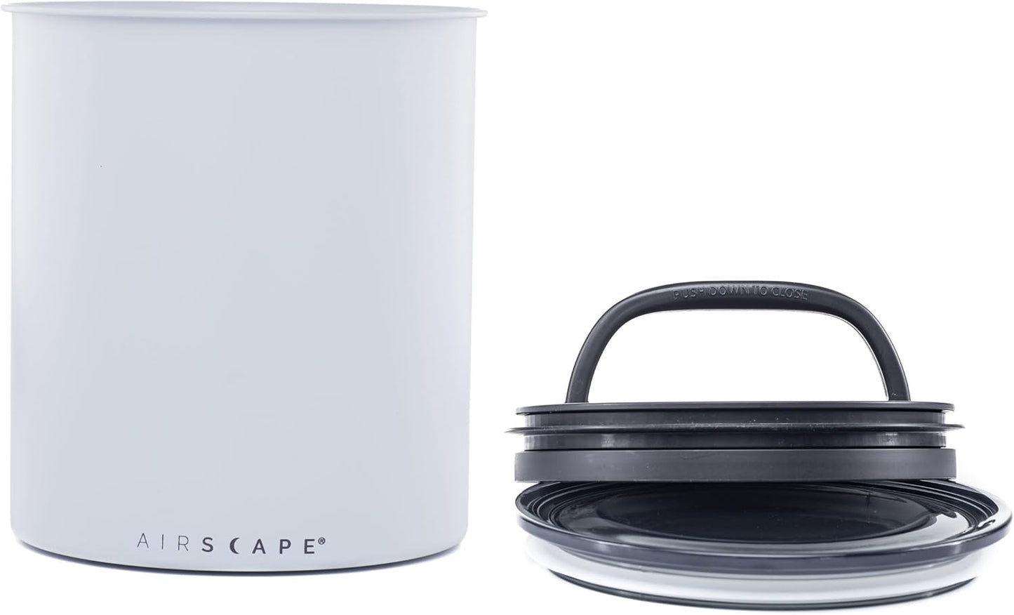 Planetary Design Airscape Kilo Coffee Storage Canister - US Patented Inner Plunger Lid Removes Excess Oxygen - Don't Buy airtight, Buy AIR-Less - Holds 2.2 lbs Coffee Beans - (Matte Gray)
