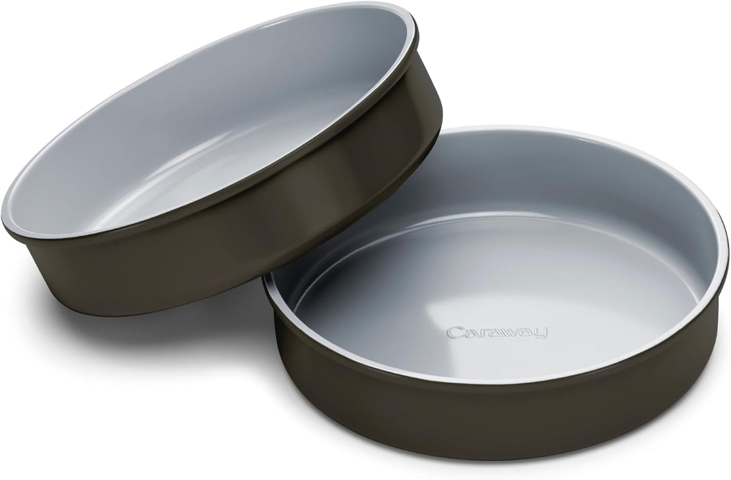 Caraway Non-Stick Ceramic 9” Circle Pans - Naturally Slick Ceramic Coating - Non-Toxic, PTFE & PFOA Free - Perfect for Birthday Cakes, Tartes, & More - Black