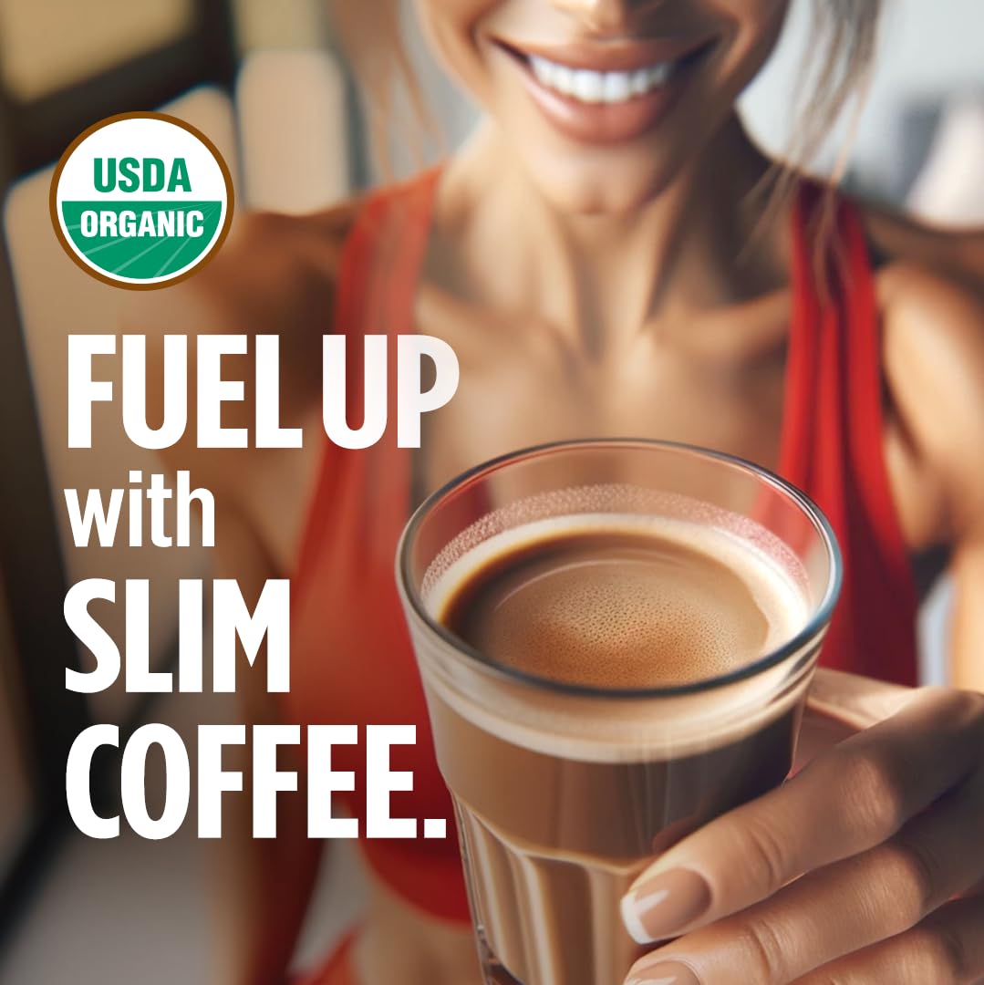 VitaCup Slim Organic Coffee Pods, Diet Support with Ginseng, Garcinia, B Vitamins, Bold Medium Dark Roast, Single Serve Pod, Compatible with Keurig K-Cup Brewers,64 Ct