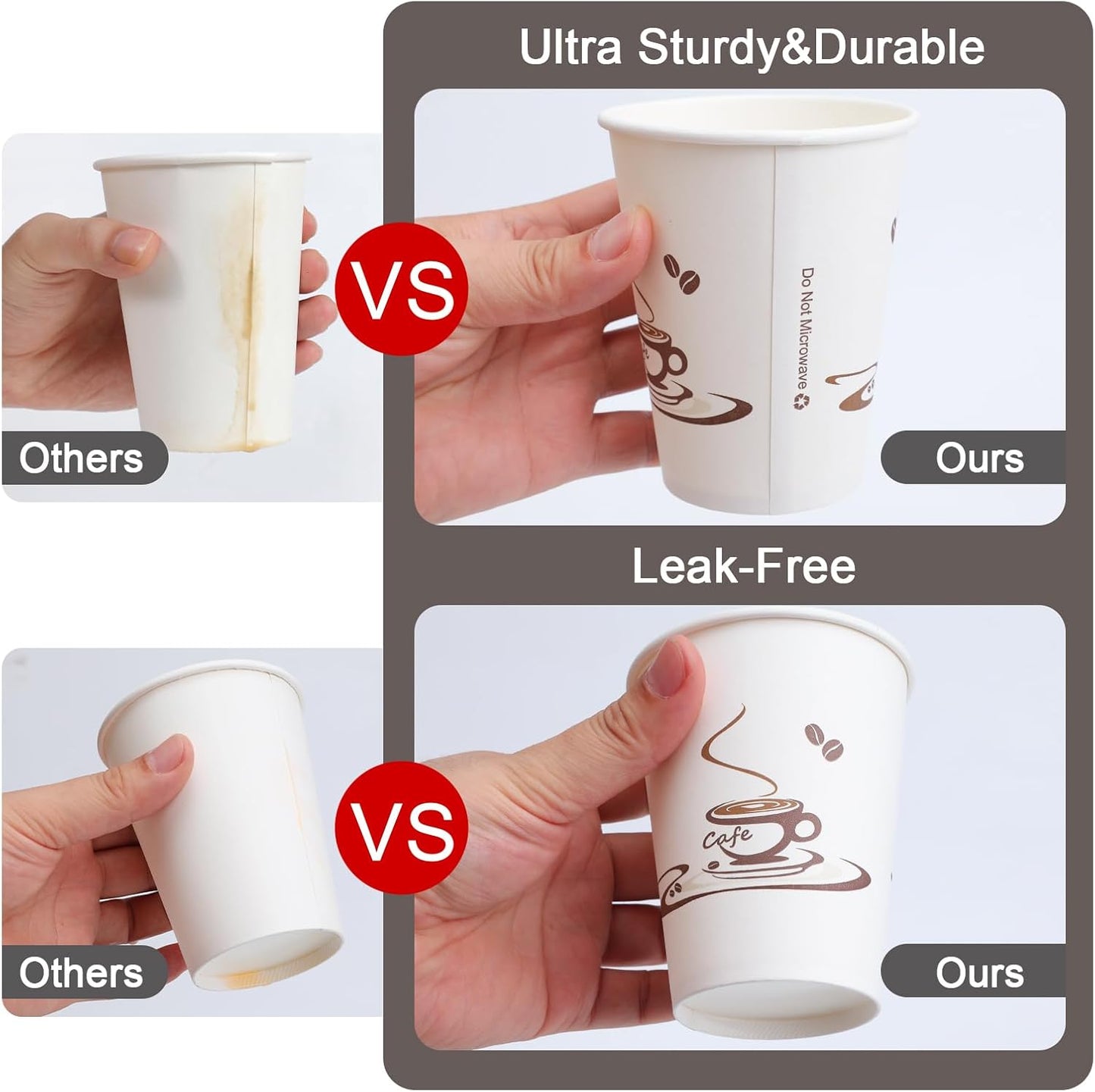 Lamosi 500 Pack 12 OZ Coffee Cups, Disposable Paper Cups for Hot/Cold Beverage, Disposable Cups 12 oz, Leak-Free Paper Coffee Cups for Cafe, Restaurant, Office and Home