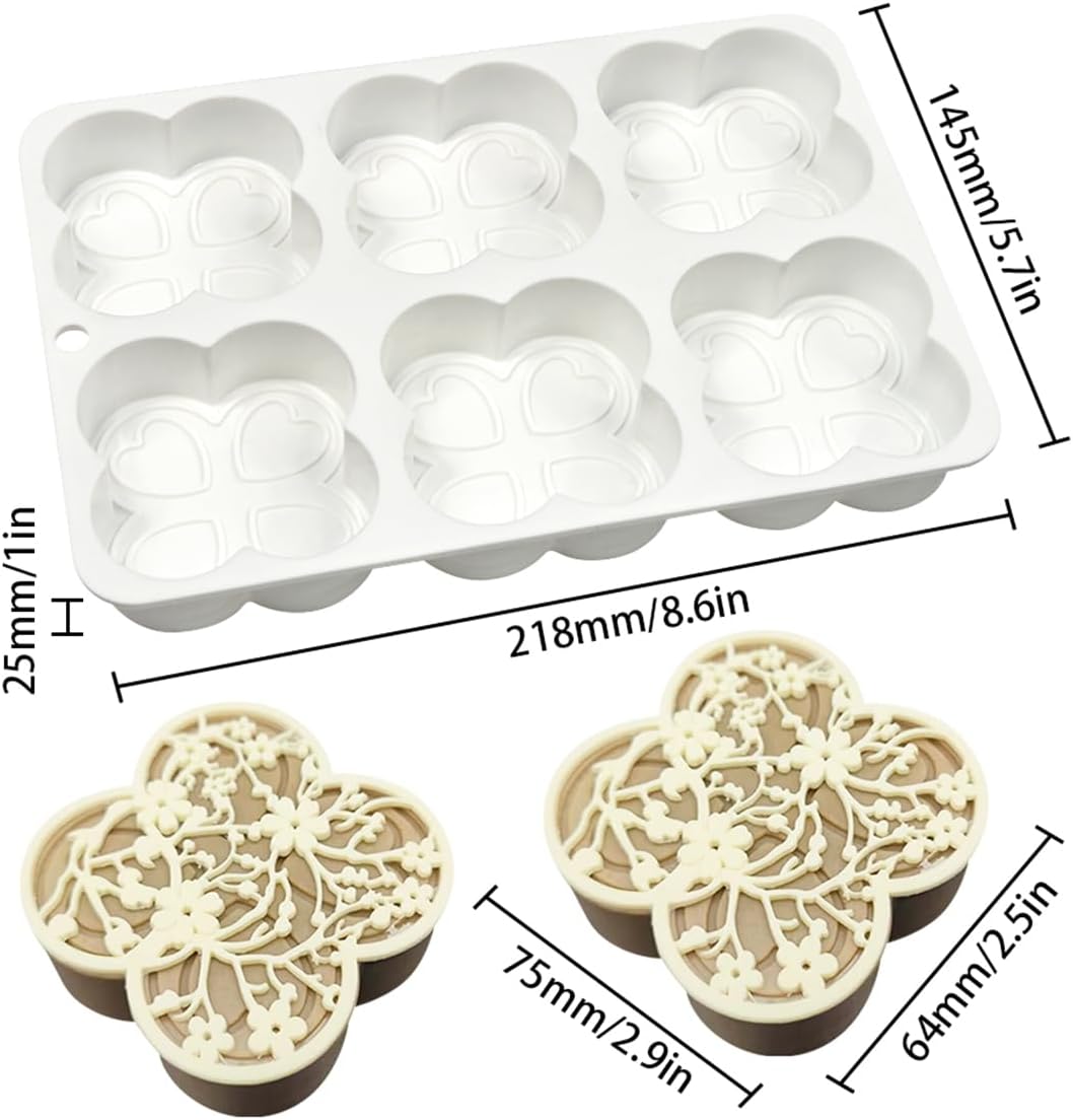 mostsom Four-Leaf Clover Shape Silicone Mold Cake Mould Cone Mousse Dessert Decorating Tools Kitchen Accessories (L_ Four-Leaf Clover)