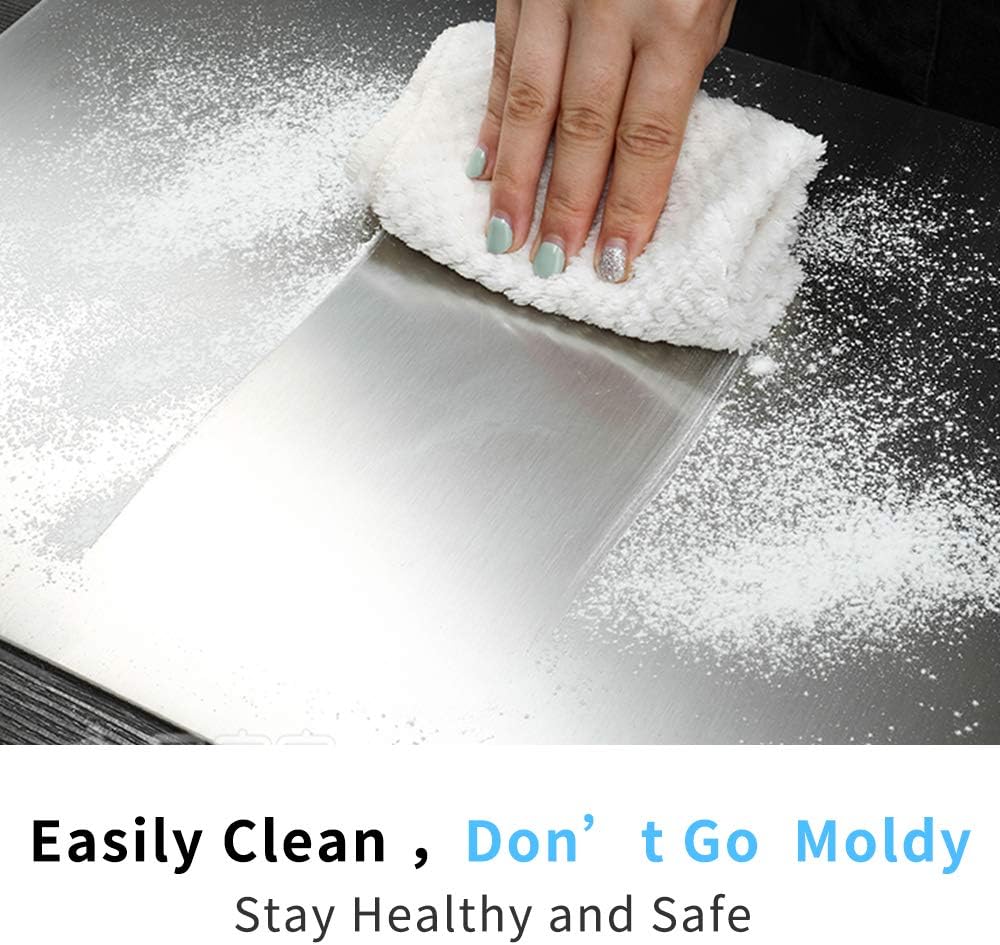 LandHope Large Cutting Board 304 Stainless Steel Cutting Board Metal Baking Mat Non Stick Thick Board Cutting Fruit Vegetable Meat Kneading Rolling Bread Pizza Biscuits Dough Sturdy Kitchen