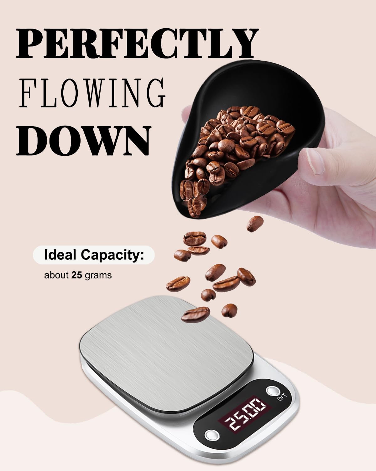 Coffee Dosing Tray, Food Grade Silicone Coffee Bean Dosing Cup for Barista Tool for Home, kitchen - Black