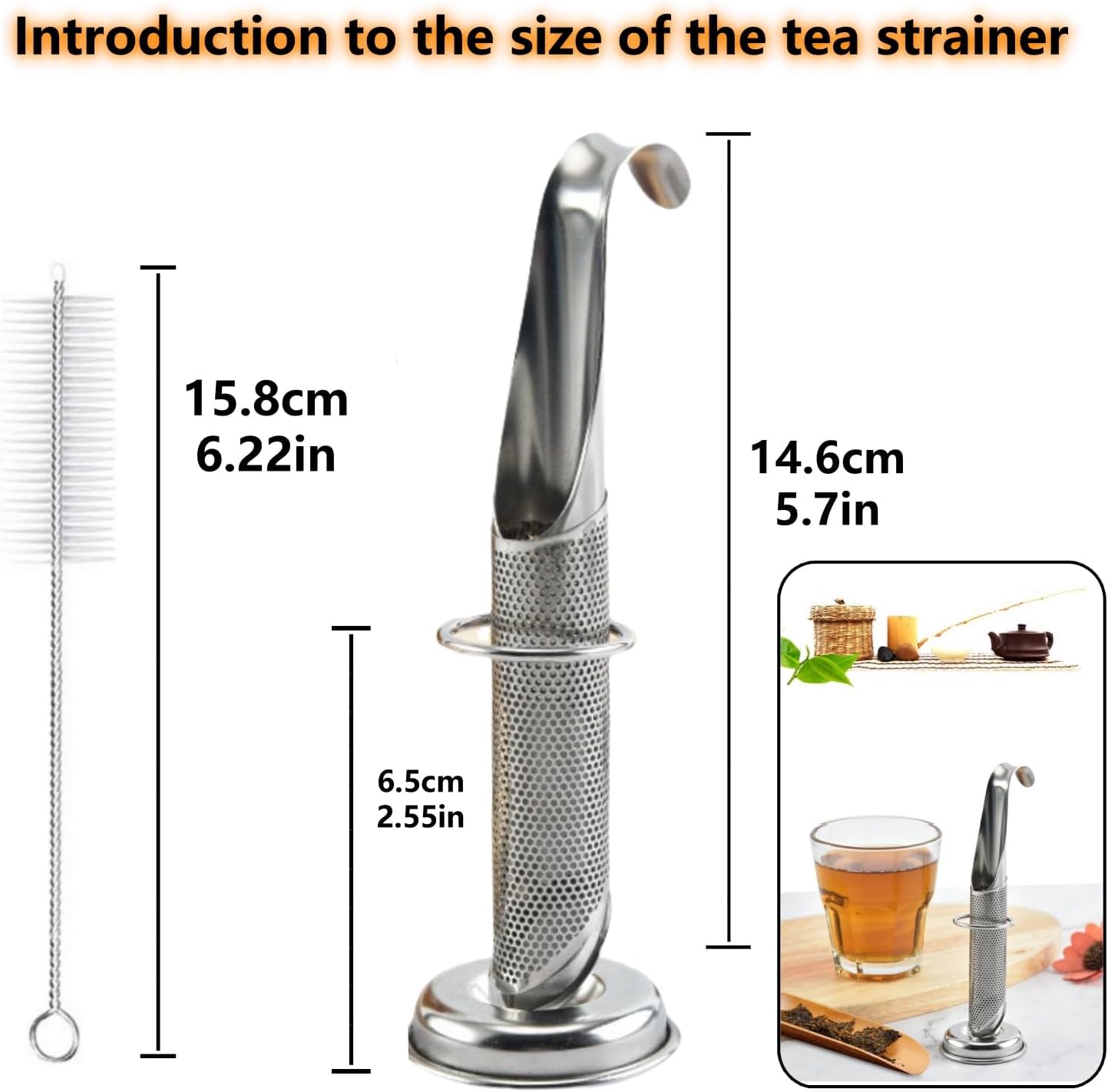 2 Sets Upgraded Version Tea Strainer, Tea Diffusers For Loose Tea，It Is Also Equipped With A Base And A Brush For Easy Placement，Tea Infuser For Loose Leaf Tea Applicable To Office, Home, Travel