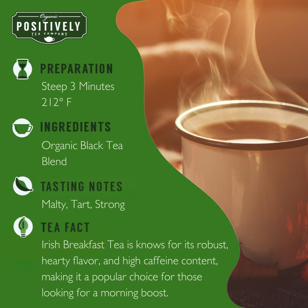 Organic Positively Tea Company, Breakfast Tea Sampler, Loose Leaf, 4 Ounce, 3 Pack