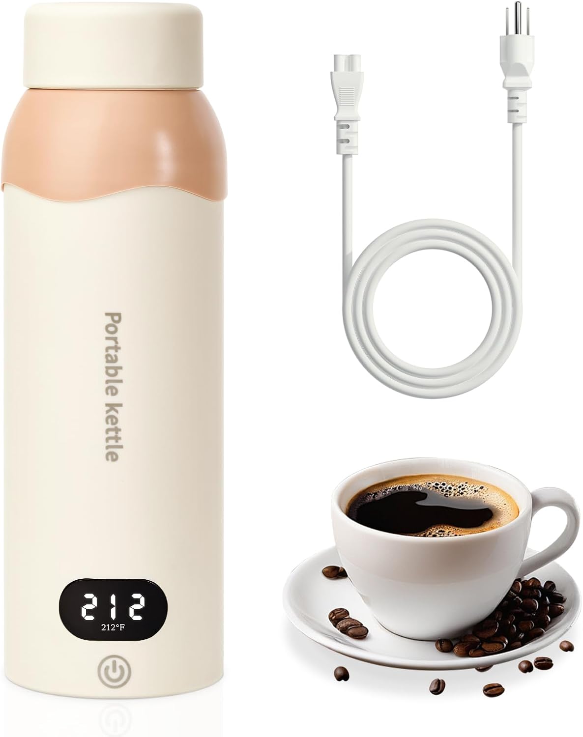 Portable Travel Electric Kettle,Food-Grade 316 Stainless Steel Small Mini Kettle,500ML Hot Water Boiler with 4 Temperature Settings,Fast Boiling water with Auto Shut-Off and Boil Dry Protection