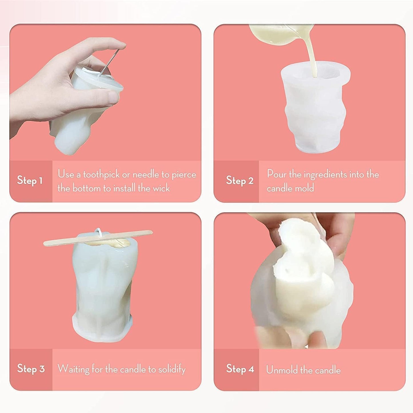 Witch Cylinder Silicone Candle Mold for Candle Making,Pillar Casting Silicone Molds for Resin Casting,Scented Candle, Soap,Silicone Molds for Home Decor,Resin Craft Gifts (D)