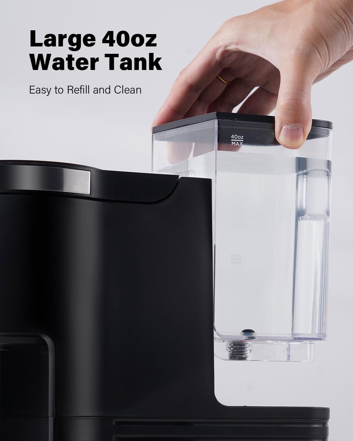 SHARDOR 3 in 1 Coffee Maker, K Cup Coffee Maker Compatible with Ground Coffee & Teas, Single Serve Coffee Machine, 6–14oz Brew Sizes, 40oz Detachable Water Reservoir, Descale Settings, Black