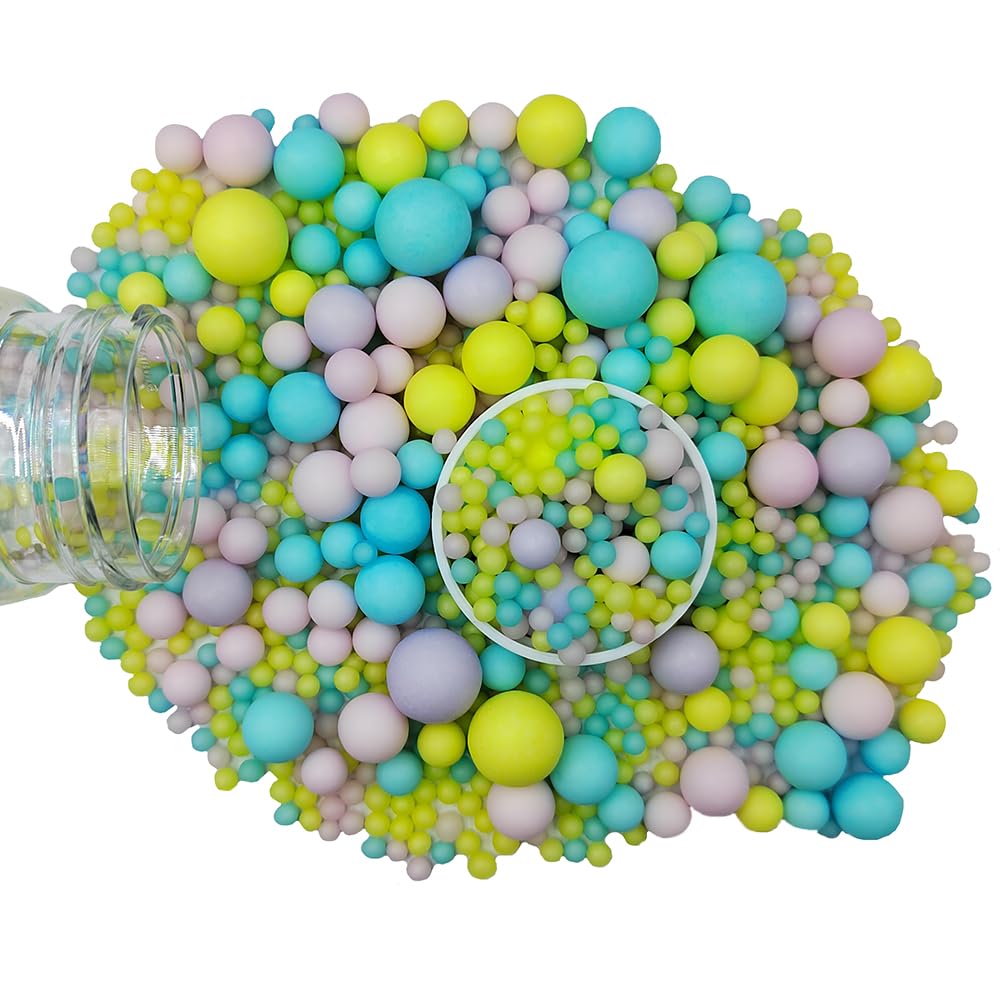 Edible Pastel Sugar Pearls Candy Sprinkles 120G/ 4.23Ounce Baking Cake Sprinkles Cupcake and Cake Topper Cookie Decorations Wedding Party Valentines Halloween Christmas Supplies