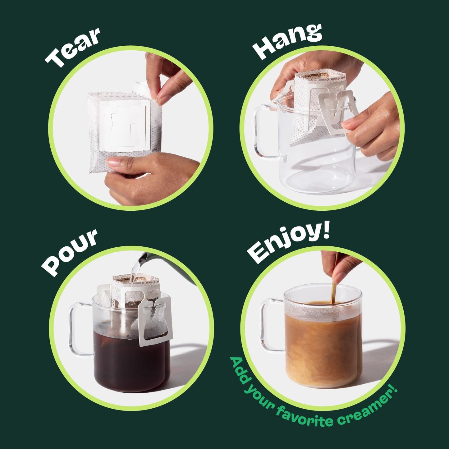 Copper Cow Coffee Pour Over Single-Serve Vietnamese Coffee Pouches (8 pack) | Decaf | Dark Roast | Convenient Vietnamese Ground Coffee Packets