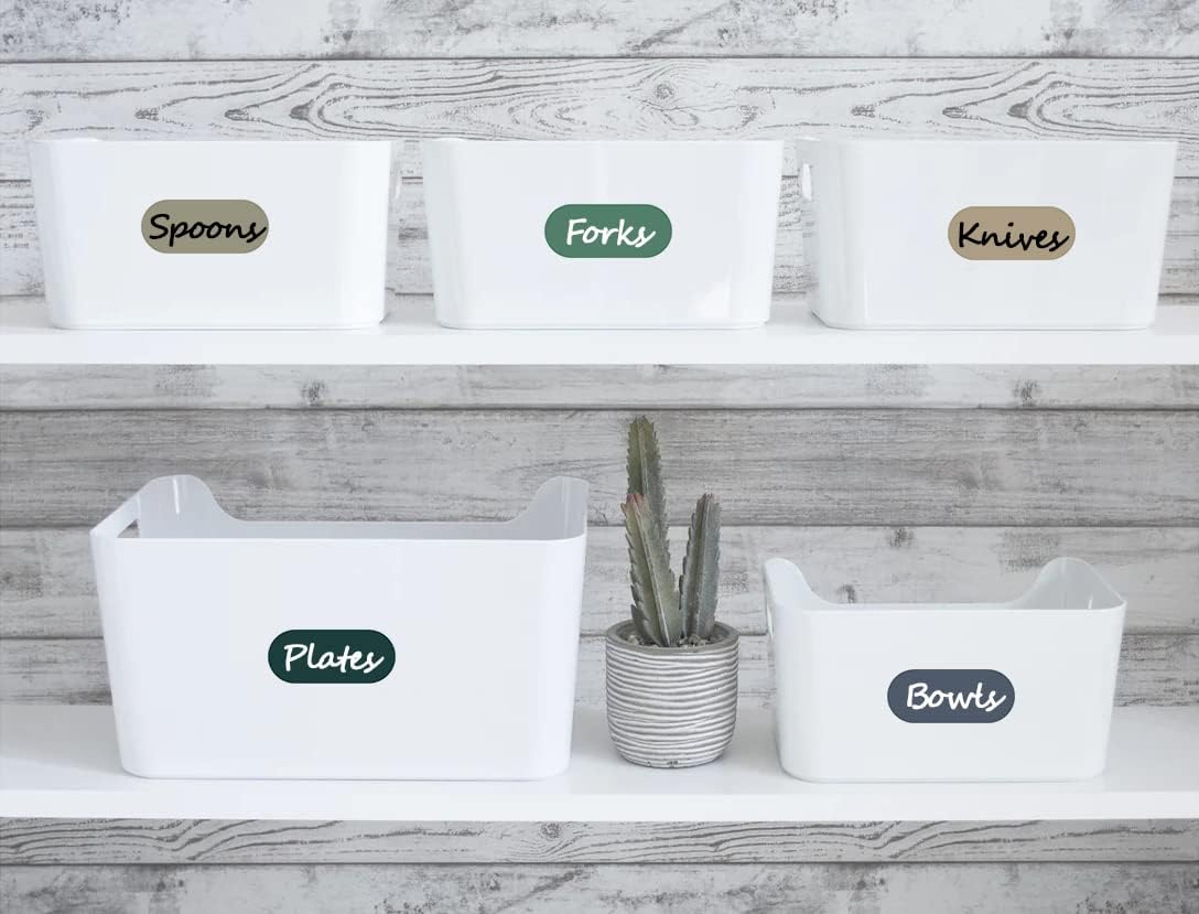 180Pcs Removable Labels for Jars Waterproof Self Adhesive Kitchen Label Stickers for Food Storage Containers, Home and Pantry Organization,2 Marker Pens Included