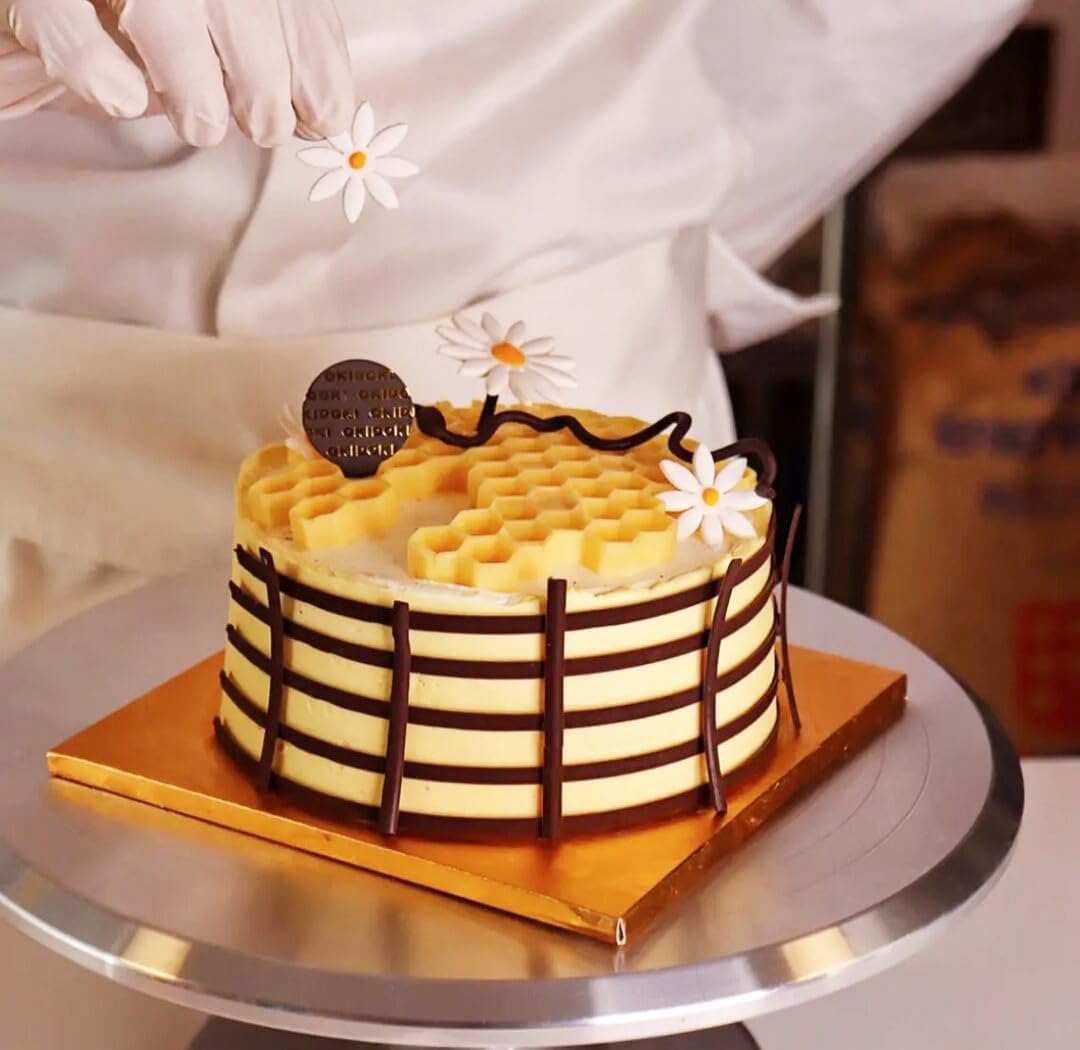 Embossing Lace Fondant Mold, Honeycomb Bee Silicone Moldsand Bee Lace Fondant Molds for Cupcake Cake Decorating Sugar Chocolate Candy Baking Mold