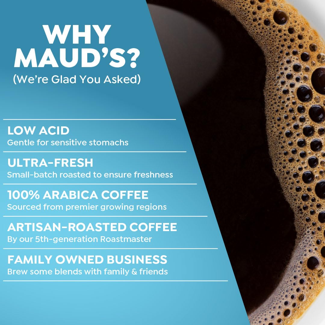 Maud's Family Pack Coffee Pods Variety Pack, 136 ct, 12 Assorted Flavors, Medium Roast Recyclable Single Serve Pods – 100% Arabica Coffee, Compatible with Keurig K Cups Maker