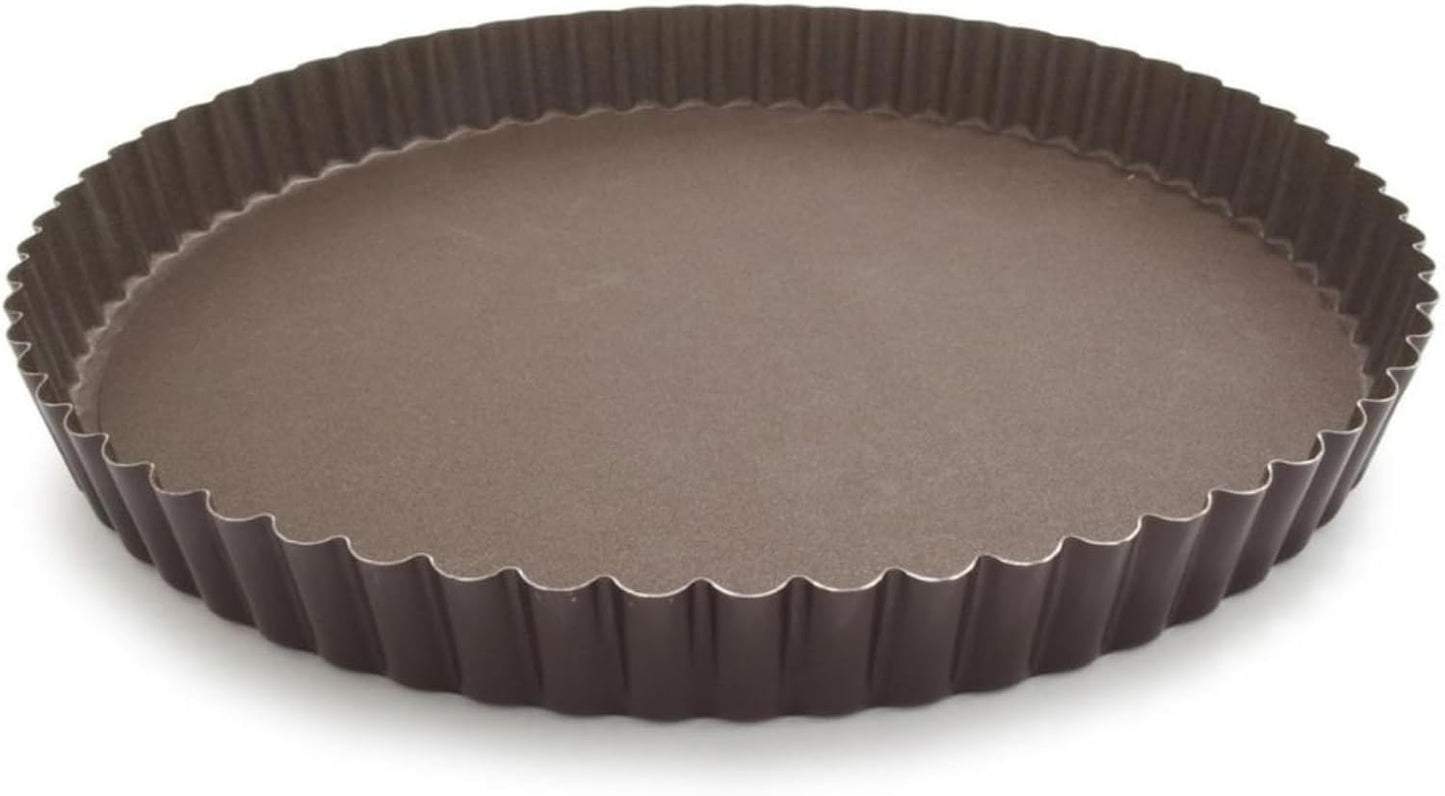 GOBEL - Non-Stick Round Fluted Tart Mold / Quiche Pan with Removable Bottom - 12 5/8"