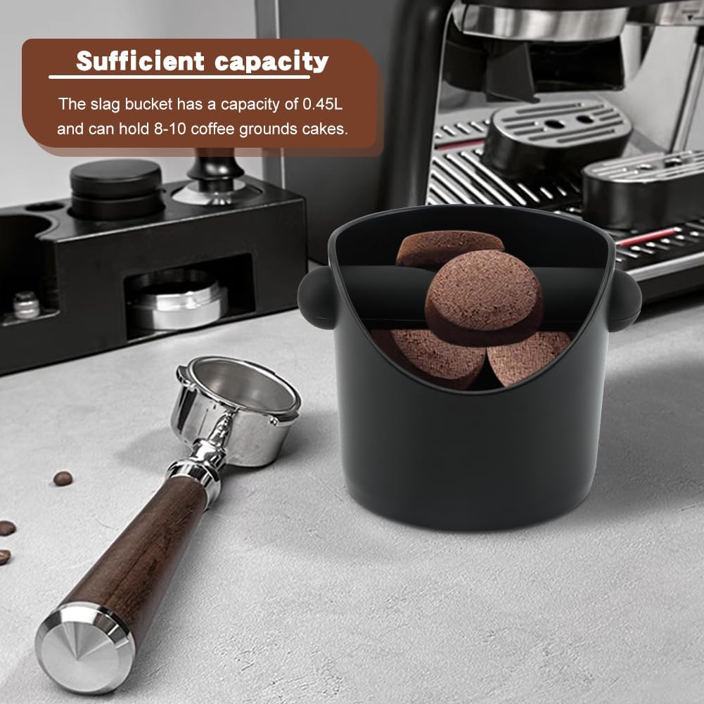 Espresso Knock Box 4.3 Inch Small Coffee Grounds Bin with Removable Knock Bar Non Slip Base Splash Proof Mini Knock Box for Home Cafes Restaurants