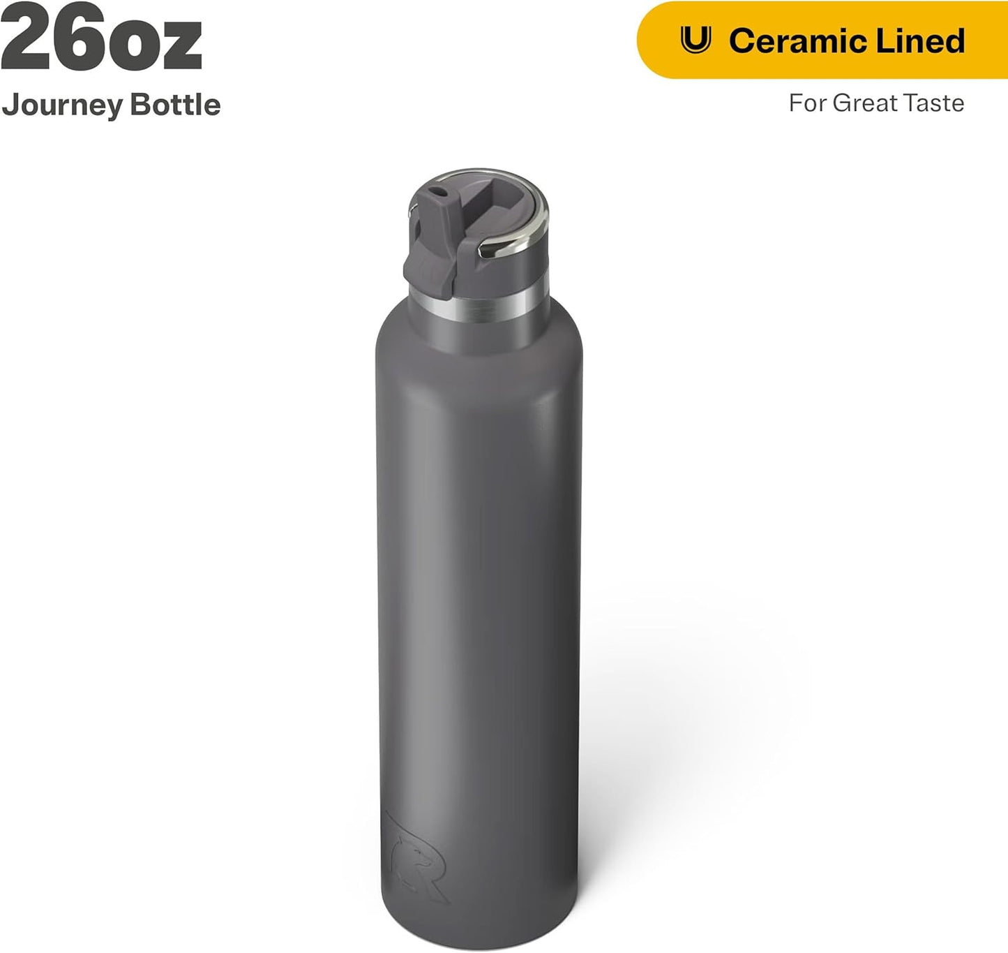RTIC 26oz Journey Bottle for Water, Metal Stainless Steel Vacuum Insulated, BPA Free, Reusable, Hot and Cold Drinks, Travel, Sports, Camping, Graphite