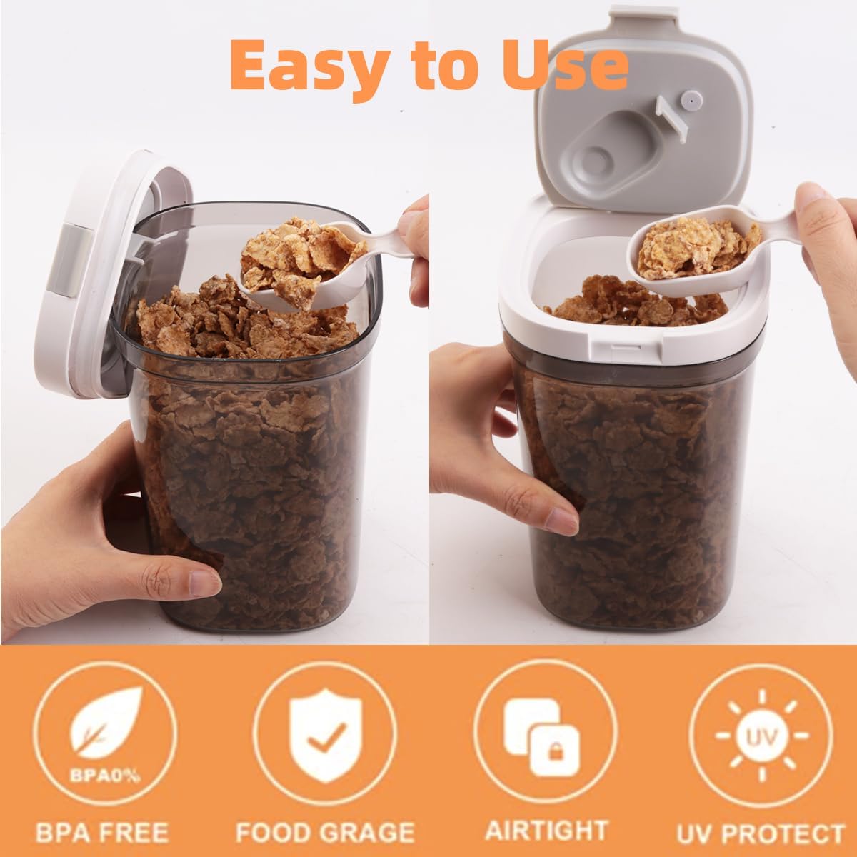 Airtight Food Storage Containers, 1.6 QT Coffee Canister Set with Magnetic Scoop, BPA Free, Ideal for Coffee, Spices, Herbs, Candy & Snacks, Keeps Freshness, Easy to Clean, 2 Pieces