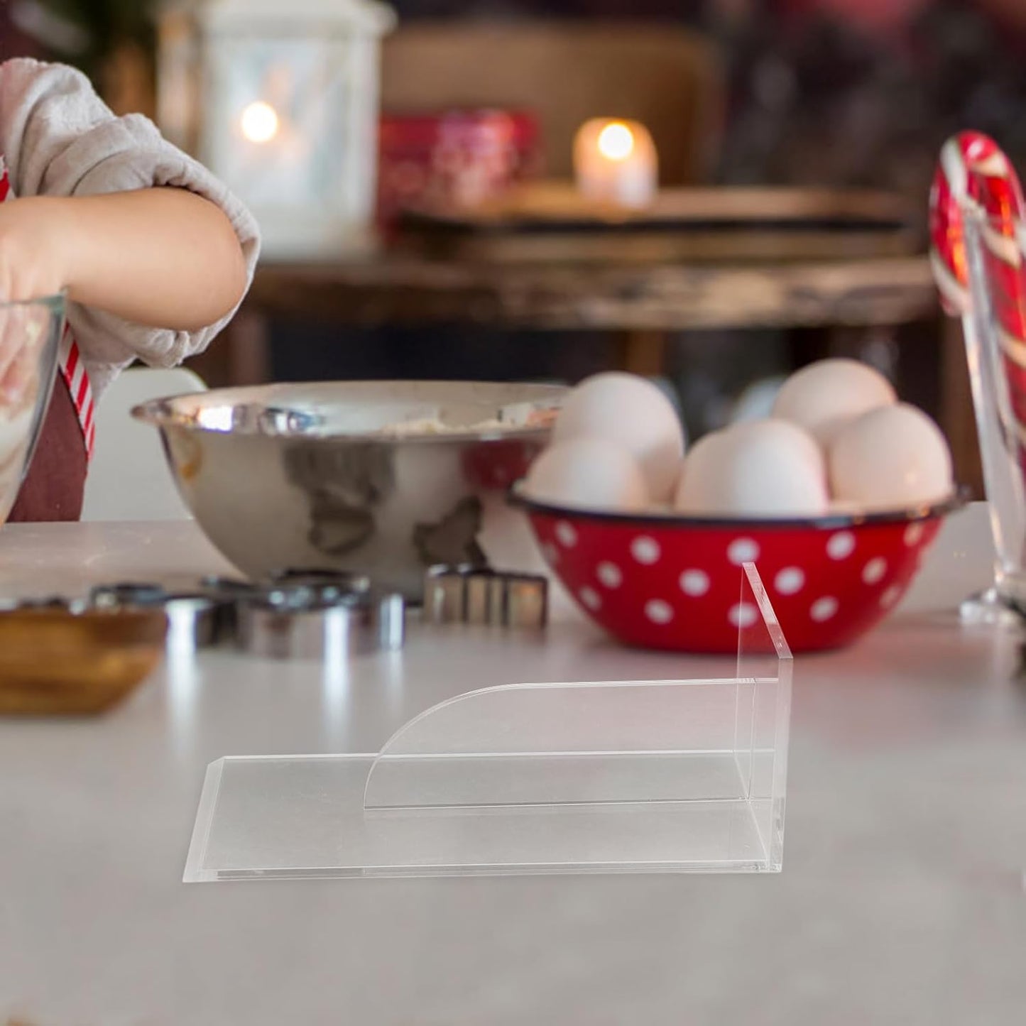 jojofuny Transparent Acrylic Cake Scraper Smoother, Baking Tool for Cake Decoration, Fondant Smoother, Bakery Supplies, Frosting Tools, 8.66 X 3.93 X 3.14 Inch