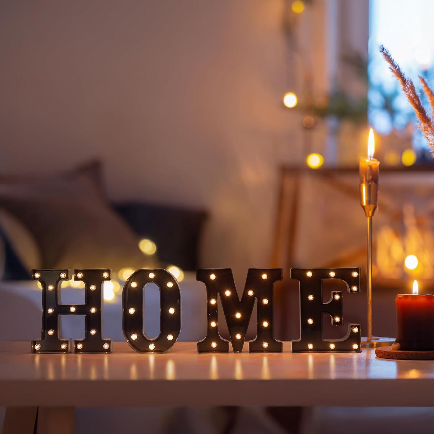 Foaky Black LED Letter Lights for Room Decor - Bedroom Wall Decor, Alphabet Lights for Home, Wedding, Party - Battery Operated （V）