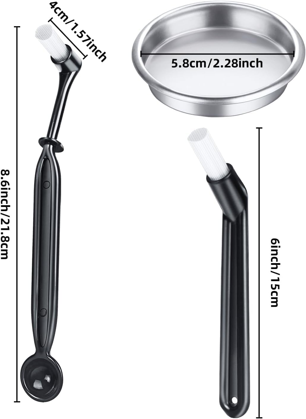 Coffee Cleaning Brush Set, 4 Pieces Espresso Grinder Machine Cleaning Brush Kit and 58mm Backflush Disk for Coffee Machine Group Head