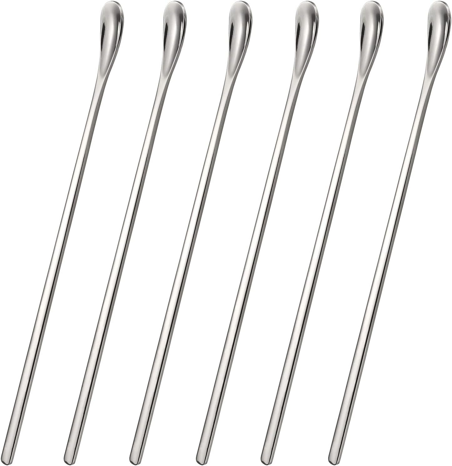 Stainless Steel Cocktail Stir Sticks with Long Handle of 6 Pieces for Coffee & Tea Drinks
