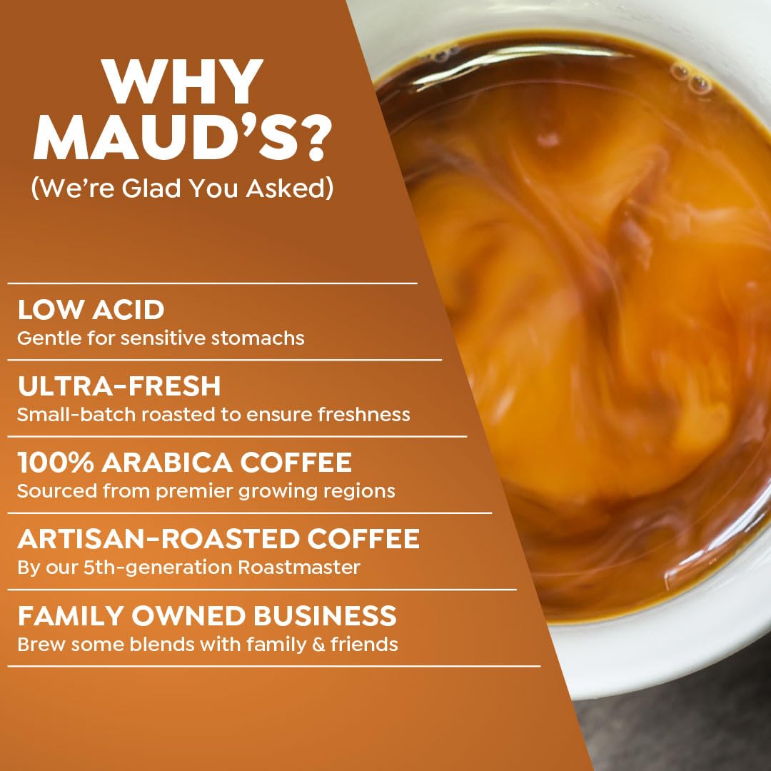 Maud's Salted Caramel Flavored Coffee Pods, 200 ct, Medium Roast Flavored Coffee in Recyclable Single Serve Pods – 100% Arabica Beans, Compatible with Keurig K Cups Maker