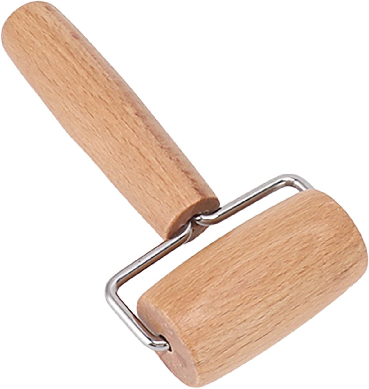 Small Rolling Pin, Wooden Dough Roller, Non-Stick Pizza Roller, T Type Rolling Pins for Kitchen Baking, Pizza Dough Press (2.8 * 5.1 inch)