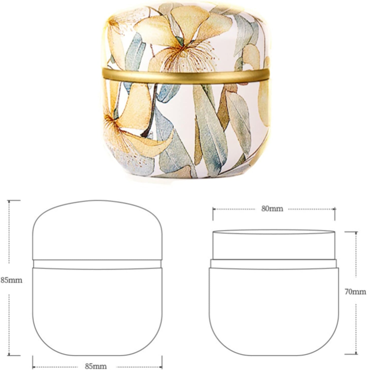 HAN SHENG 6 Pcs Airtight Tea Storage Tins 10 OZ, Food Storage Containers for Coffee Beans, Spices, Sugar