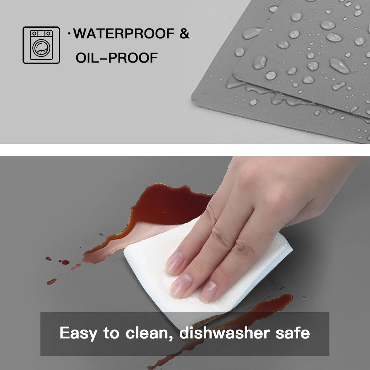 Silicone Mats for Kitchen Counter, 47.3"x23.6"x0.08" Largest Heat Resistant Mat Kitchen Island Waterproof 2MM Thick Countertop Protector Mat Nons-slip Extra Large Counter Mat (Lake Blue)