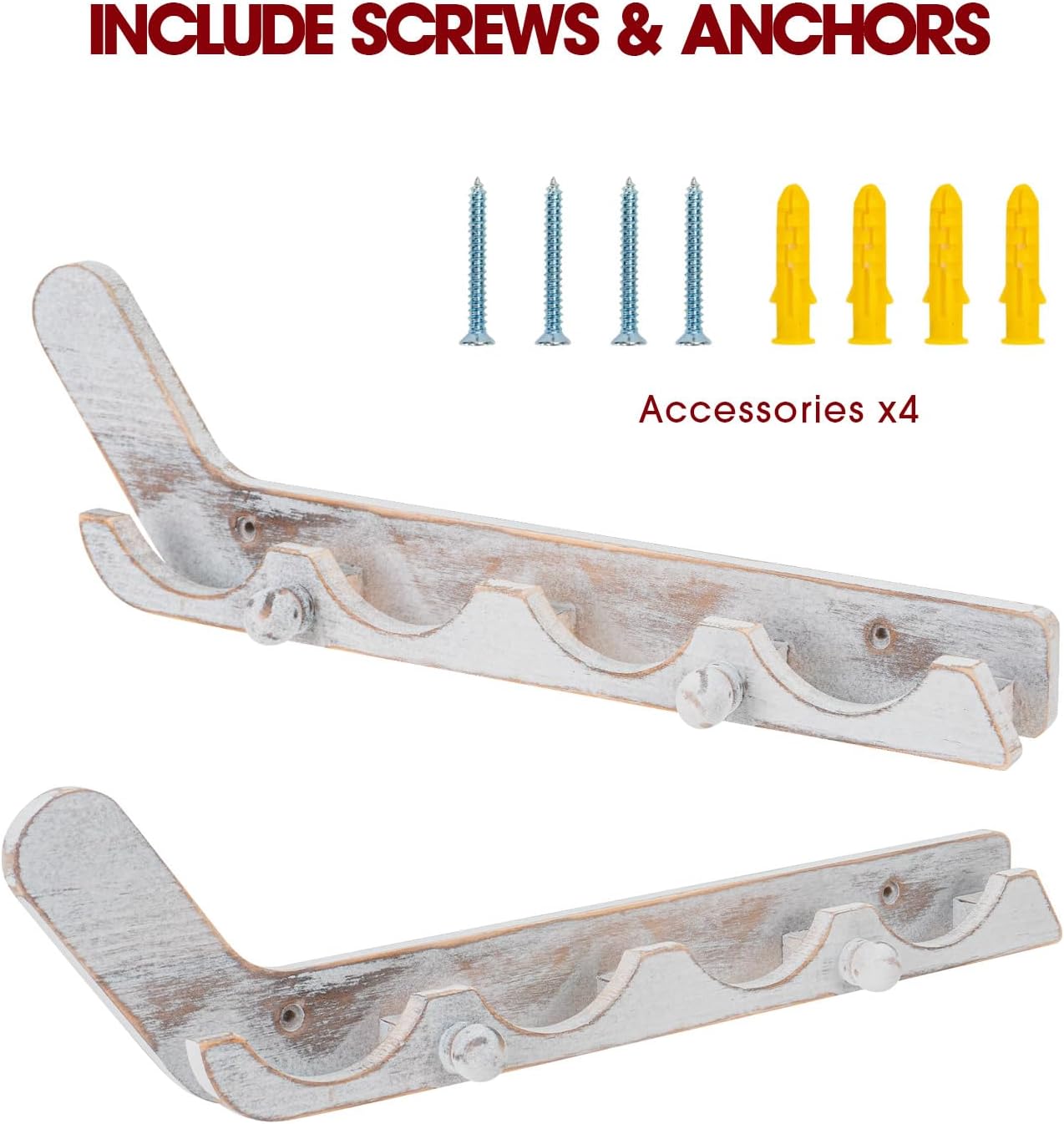 2 Pack Hockey Puck Display Cases Wooden Wall Mount Holder with Hook - Hockey Puck Holder Living Room Stick Decor Accessory for Player Team Gift - Oldwood