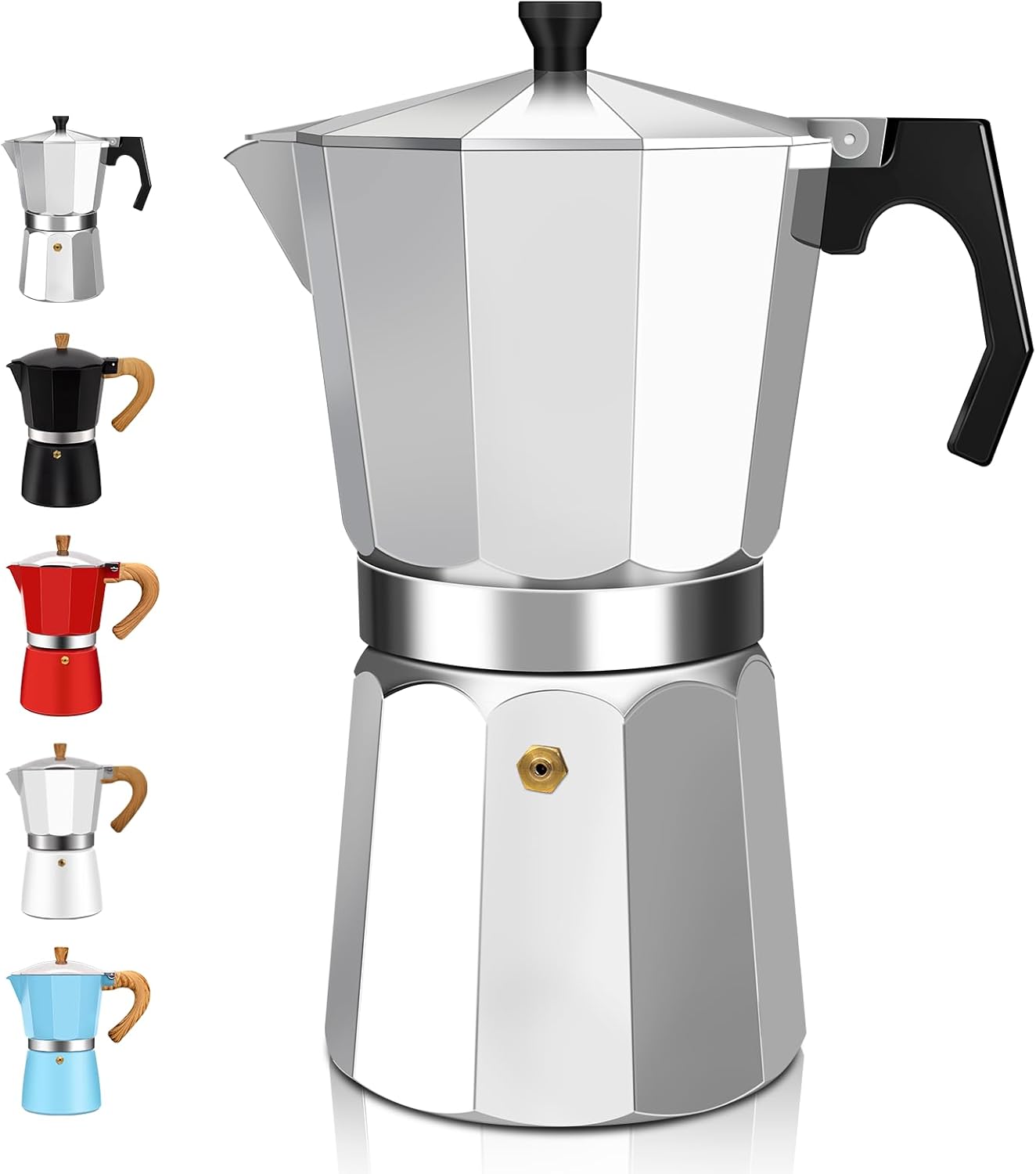 14 Cup Aluminum Espresso Stovetop Moka Pot Express Coffee Maker Percolator Italian Classic Mocha Coffee Machine for Italian and Cuban Cafe Brewing for Home & Camping 700ml 23oz