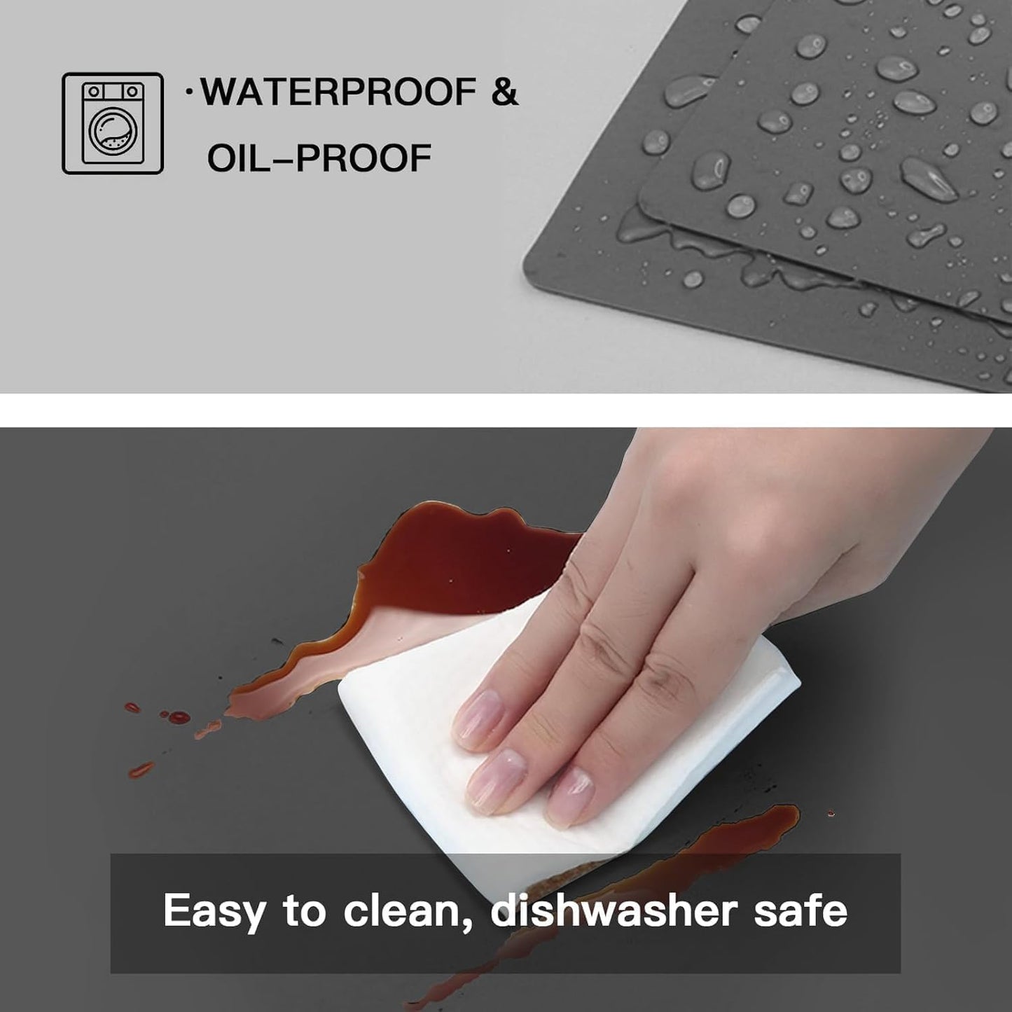 Silicone Mats for Kitchen Counter, 47.3"x23.6"(120cmx60cm) Large Heat Resistant Mat Kitchen Island Waterproof 2MM Thick Countertop Protector Mat Nons-slip Extra Large Counter Mat, Translucent Brown