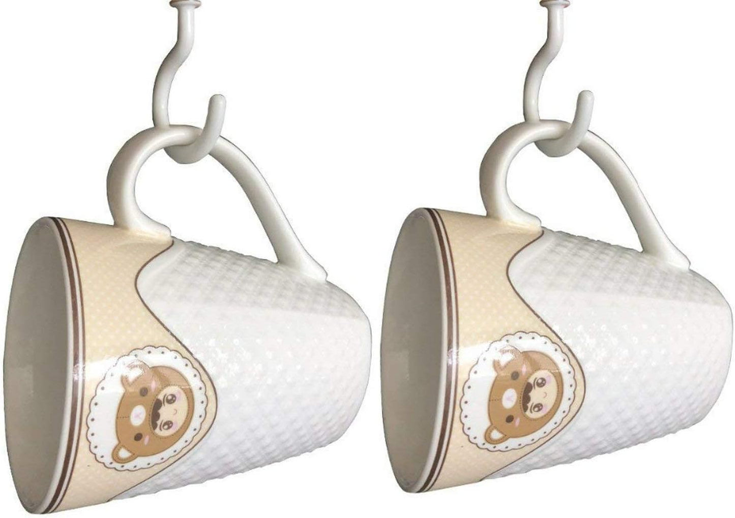 24 Pack Ceiling Hooks for Hanging Plants - 2.2 inches Heavy Duty, Hanging Hooks for Christmas Lights, Cups, Decors - White Vinyl Coated Screw in Plant Hanger Hook Indoor and Outdoor