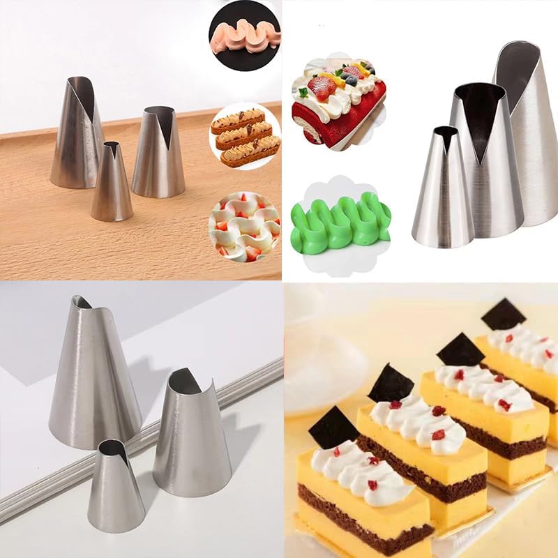 cake piping tips, Russian Piping Tips Set,V-shaped Wave Nozzles Piping Kit - DIY Icing Nozzle Tool for Cupcakes (V-shape)