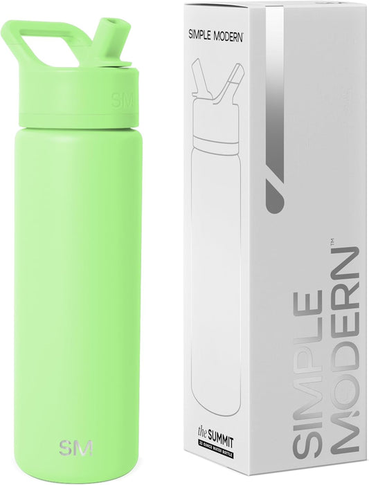 Simple Modern Summit Water Bottle with Straw Lid | Vacuum Insulated Stainless Steel | Leak Proof BPA-Free Cup for Travel, School, Sports | 22oz, Baja