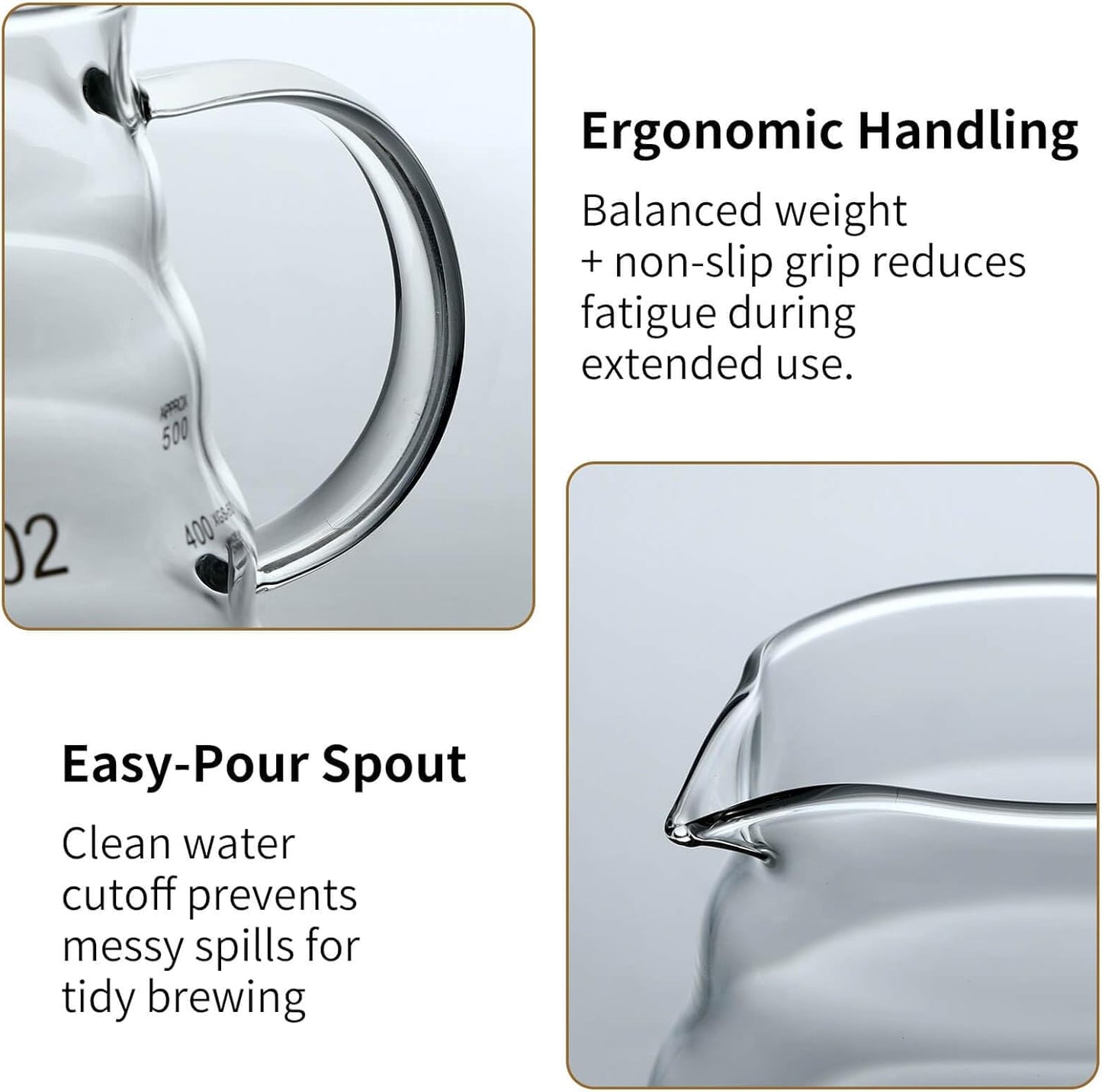 Unbreakable - Pour Over Coffee Maker 720ML/24OZ, Heat Resistant Borosilicate Glass Dripper with Filter Holder, BPA-Free Manual Coffee Brewer for Home and Office Use