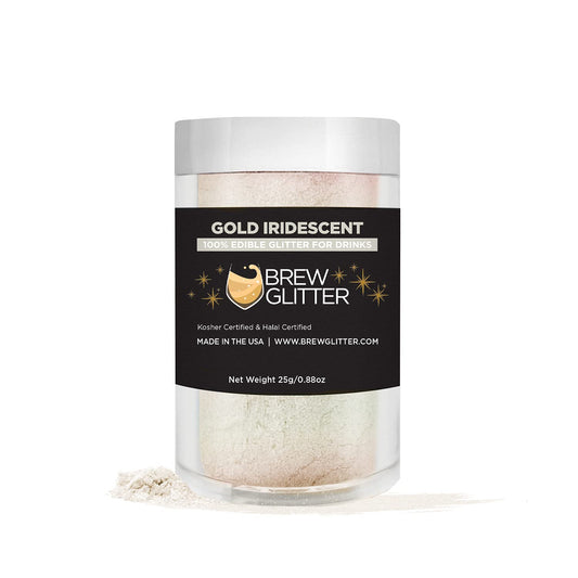 Brew Glitter - Gold Iridescent (25g 1x Shaker Jar) | Edible Glitter for Cocktails, Mocktails and Beverages