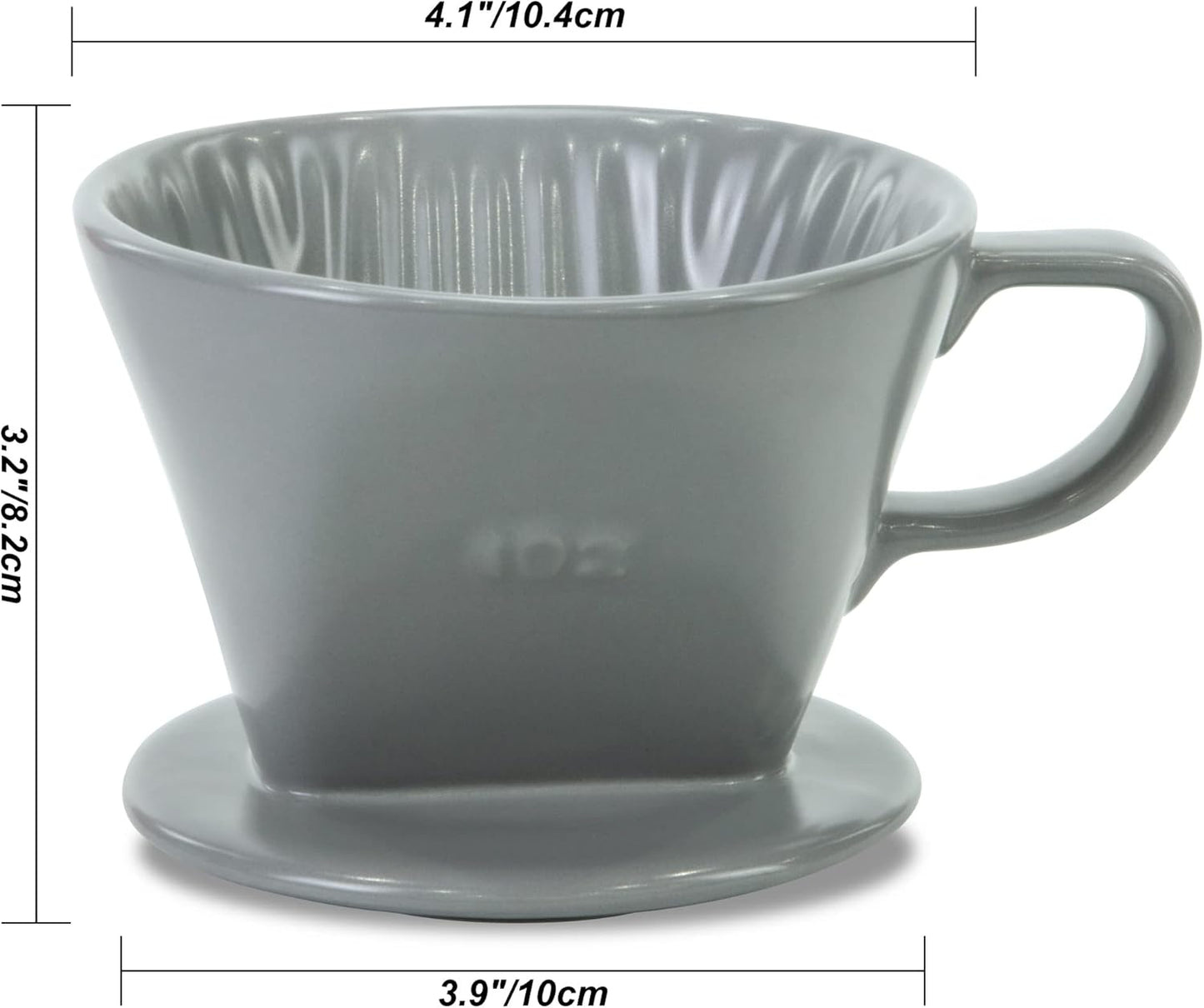 Pour Over Ceramic - Coffee Dripper Ceramic Coffee Maker with 3 Holes Flat Bottom, Porcelain Slow Filter Cone for Travel, Camping, Office, Home, Coffee Maker Brew…