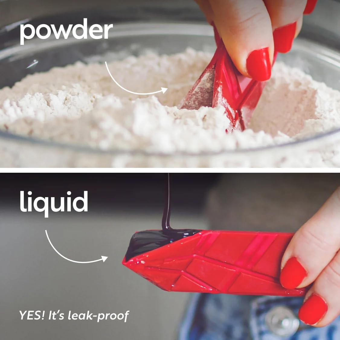 POLYGONS FLAT 3-IN-1 FOLDING MEASURING SPOONS | 2 Spoons with 6 Different Sizes (Yellow)