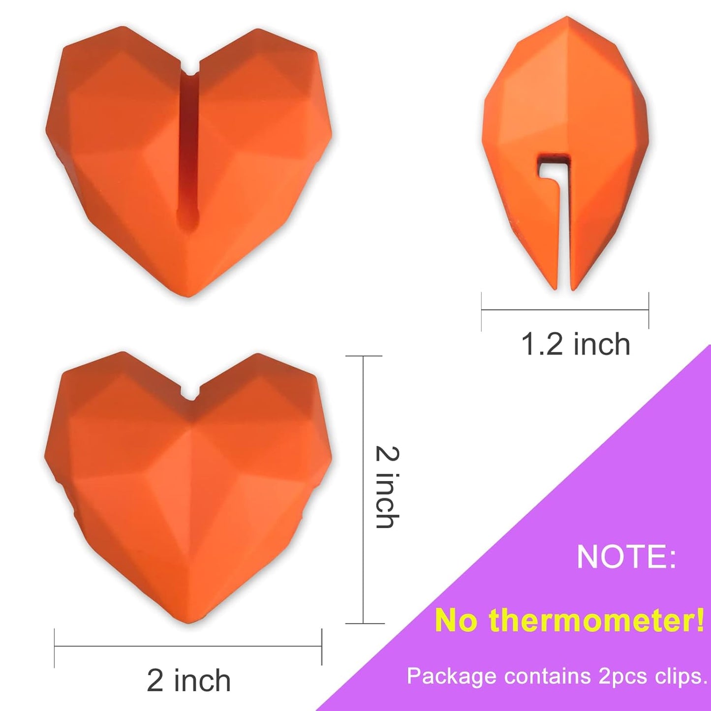 2Pcs Silicone Non-Scratch Pot Clip, Candy Thermometer Pot Clip for Candy Making, Hand-Free Holder to Measure Temperature of Candy, Oil, Milk, Chocolate, Candle, Deep Fryer and Cooking Melting Pot