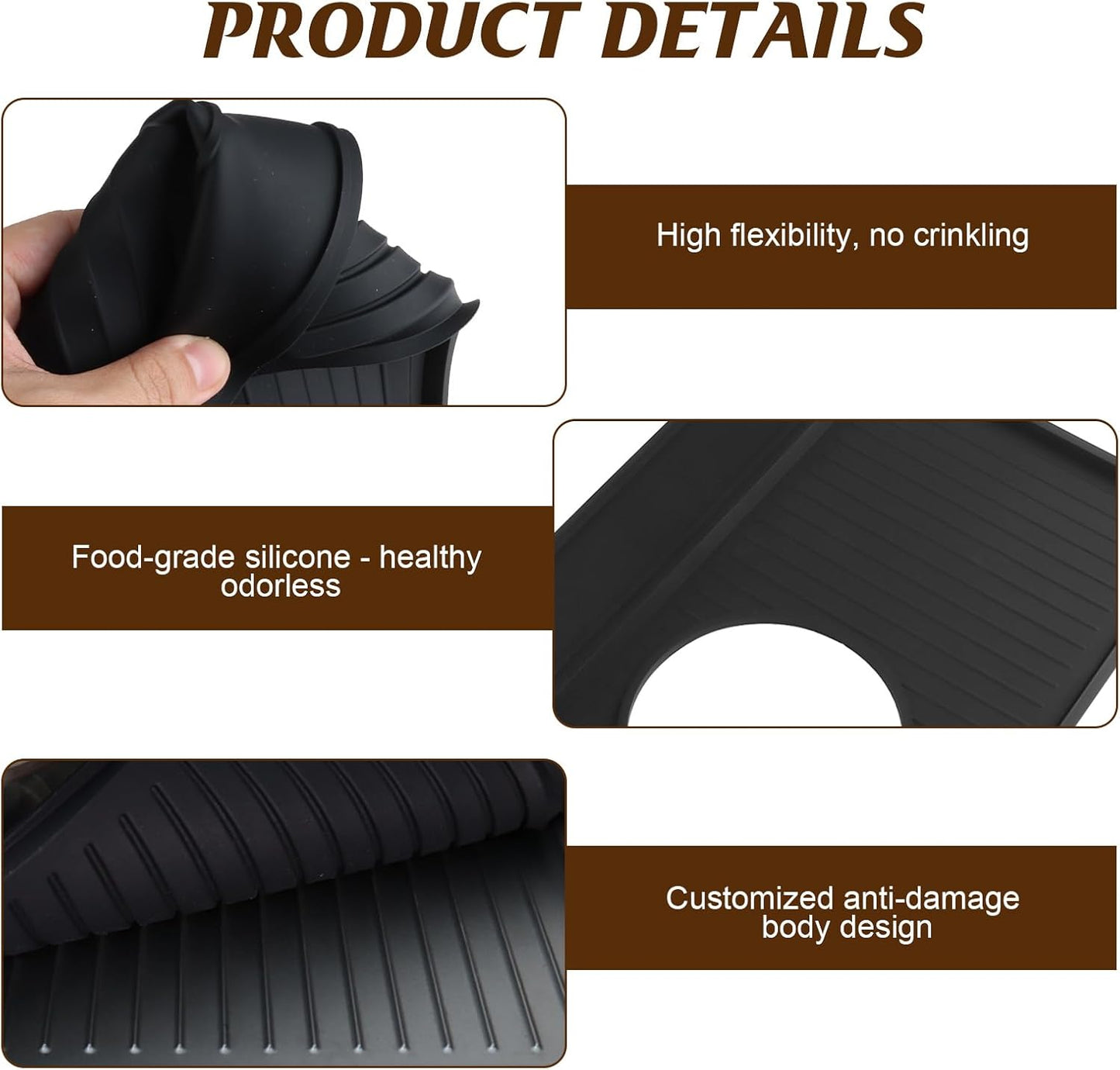 Tamping Mat for Espresso Machine,Coffee Machine Mat,Espresso Accessories，food Grade Silicone Material, Non-slip, Waterproof and Heat-Resistant，for Amping Mat for Breville 870/880
