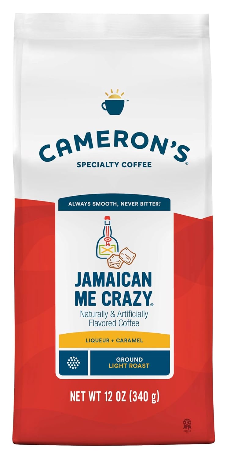 Cameron's Coffee Roasted Ground Coffee Bag, Flavored, Jamaican Me Crazy, 12 Ounce, Pack of 6 - NEW