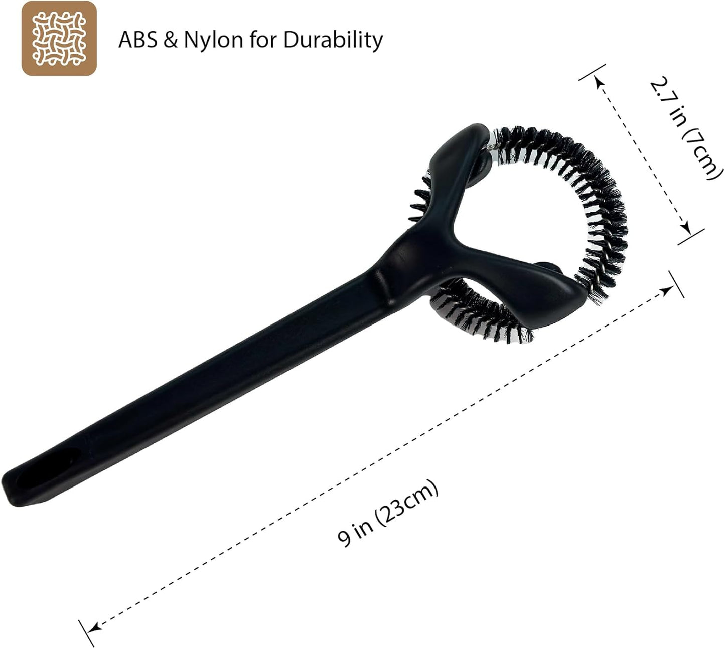 Espresso Machine Cleaning Brush for 58mm Grouphead, Detachable 360° Nylon Cleaning Bristles